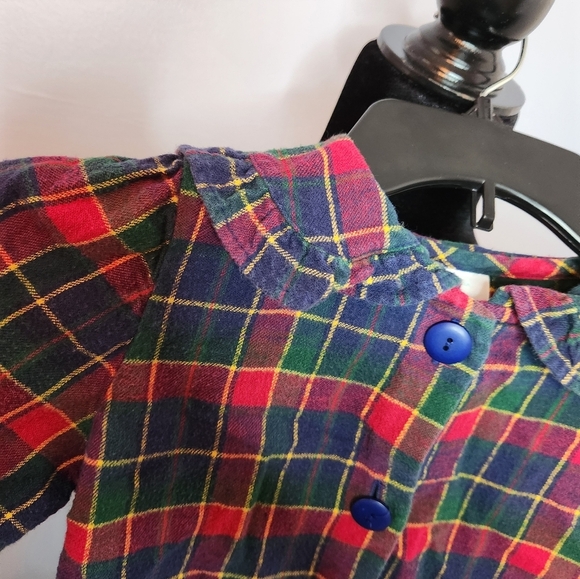 Healthtex Size 5 Girls Kids Plaid/Button Down Ruffled Collar Colorful - Picture 5 of 7